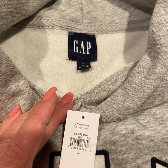 GAP Athletic Hoodie Sweatshirt Gray Size Large NWT - Picture 4 of 8